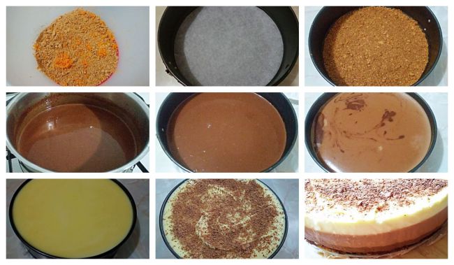 Preparación de la tarta tres chocolates, mi versión sin cuajada