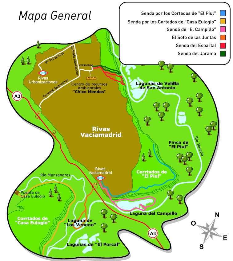 Mapa De Rivas Rivas Turismo: BICIRUTAS Y SENDAS