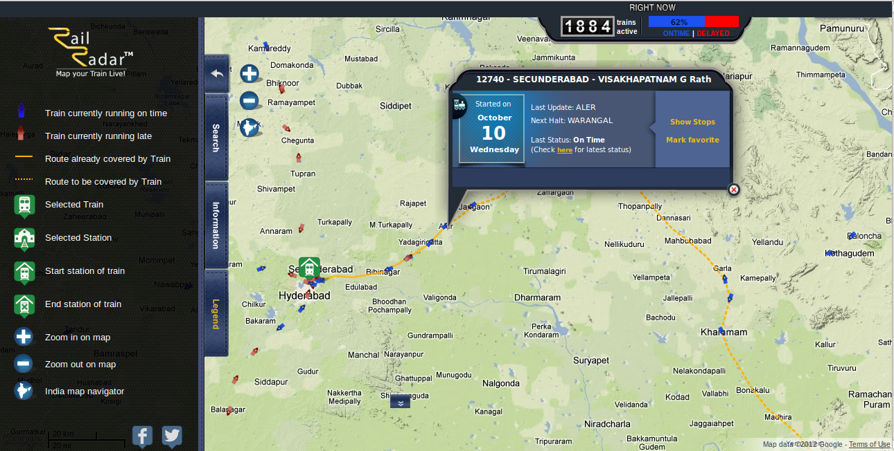 Spot Your Train On Map Railradar: Spot Your Train On Google Maps In India