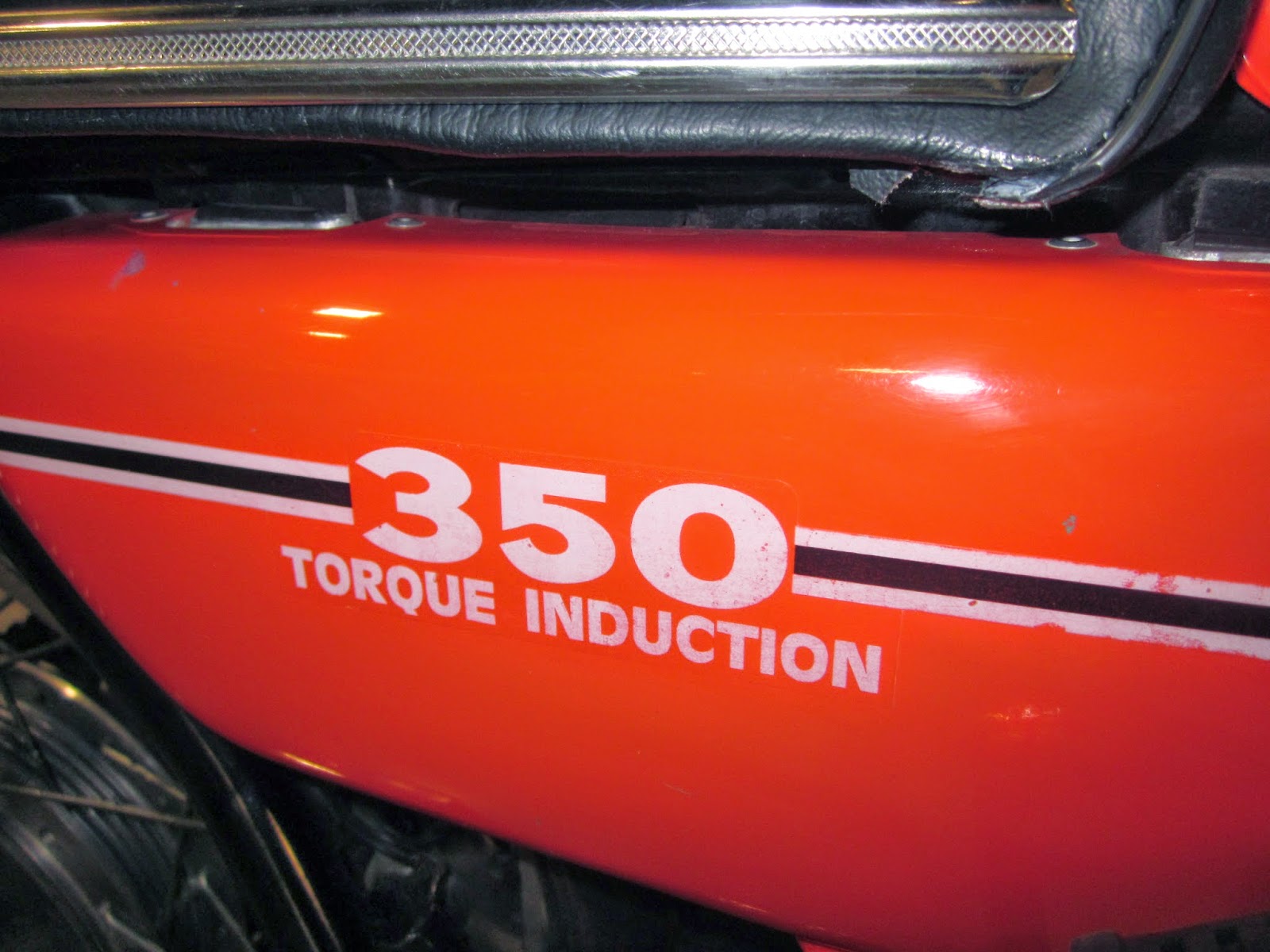 OldMotoDude 1975 Yamaha RD350 on display at the 2014 Idaho Vintage Motorcycle Show Caldwell