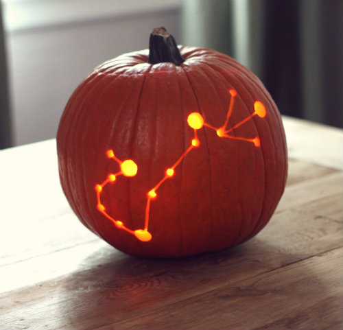 Pumpkin star constellations carve a pumpkin