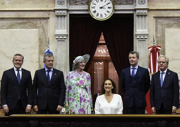 Queen Margrethe, President Mauricio Marci and First Lady Juliana Awada