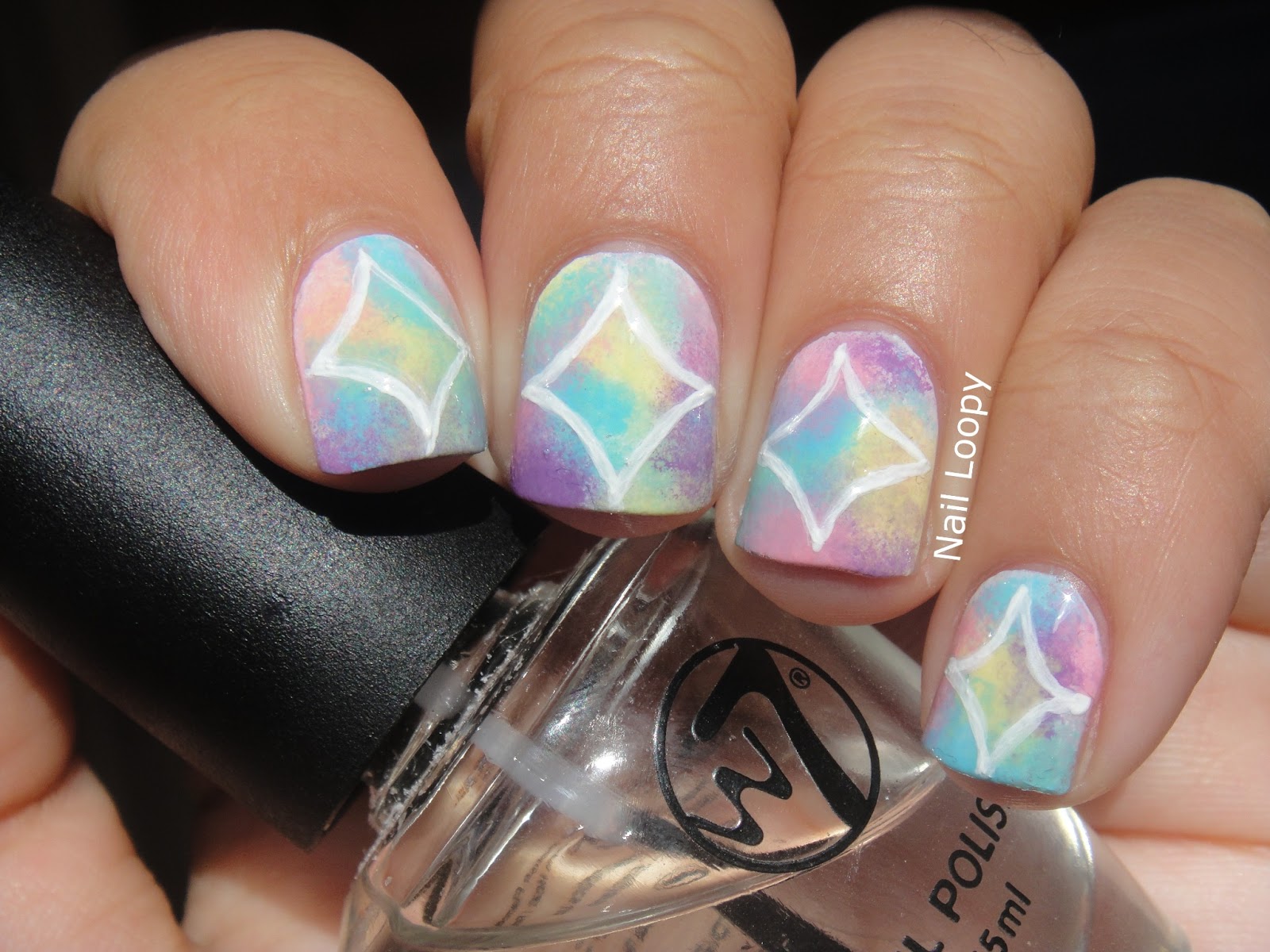 nail loopy SPONGED PASTEL RAINBOW NAILS