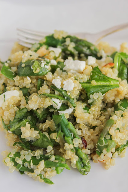 Asparagus, Hazelnuts, and Mint with Quinoa and Lemon Vinaigrette | The Chef Next Door #WeekdaySupper