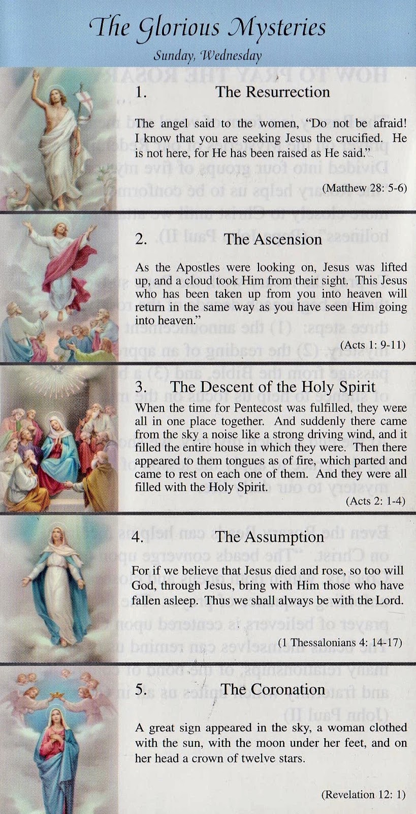 Top mysteries of the rosary printable Bailey Website
