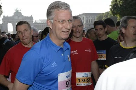King Philippe and Queen Mathilde attend the 35th edition of Brussels' 20 km running race