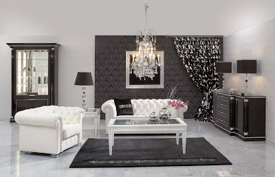 Black and White Living Room, living room, living room design, 