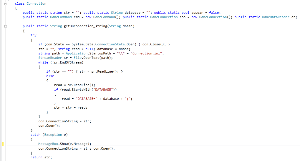 Defining Connection string in Notepad file and common method to connect ...