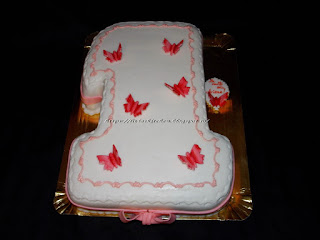 Tort cifra 1 cu fluturasi