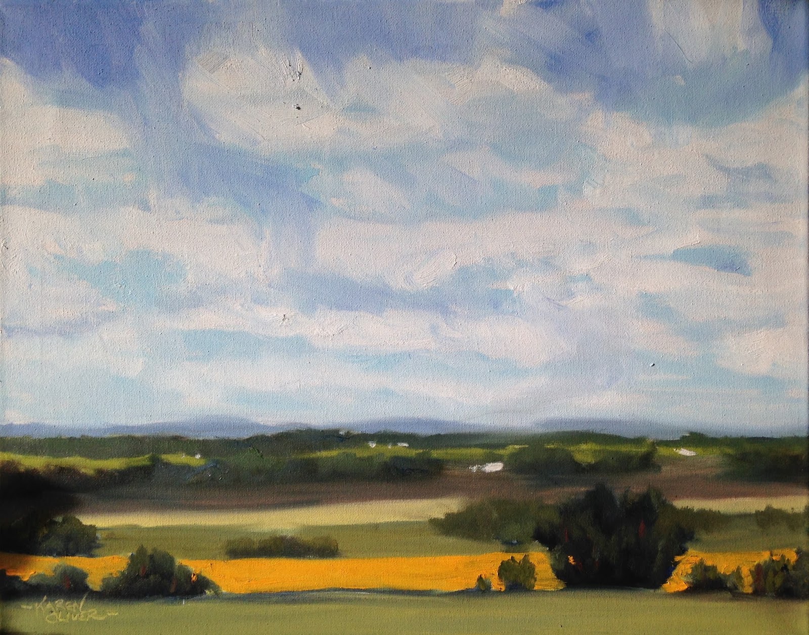 Karen Oliver's Painting Blog Canola Field & Canola Field 2