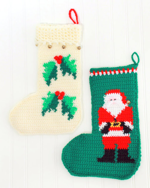 CROCHET SANTA CHRISTMAS STOCKING