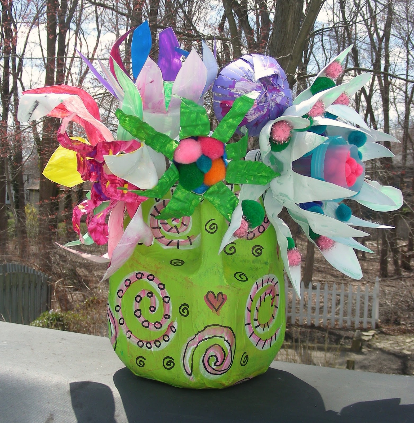 vintage2glam Recycled plastic bottle flowers and vases