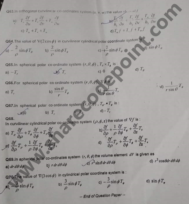 MTH212 : Multivariate Analysis Linear Algebra and Special Functions End ...