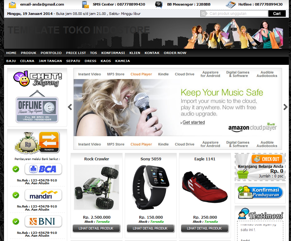 Koleksi Desain Template Toko Online Kami Klik Situs