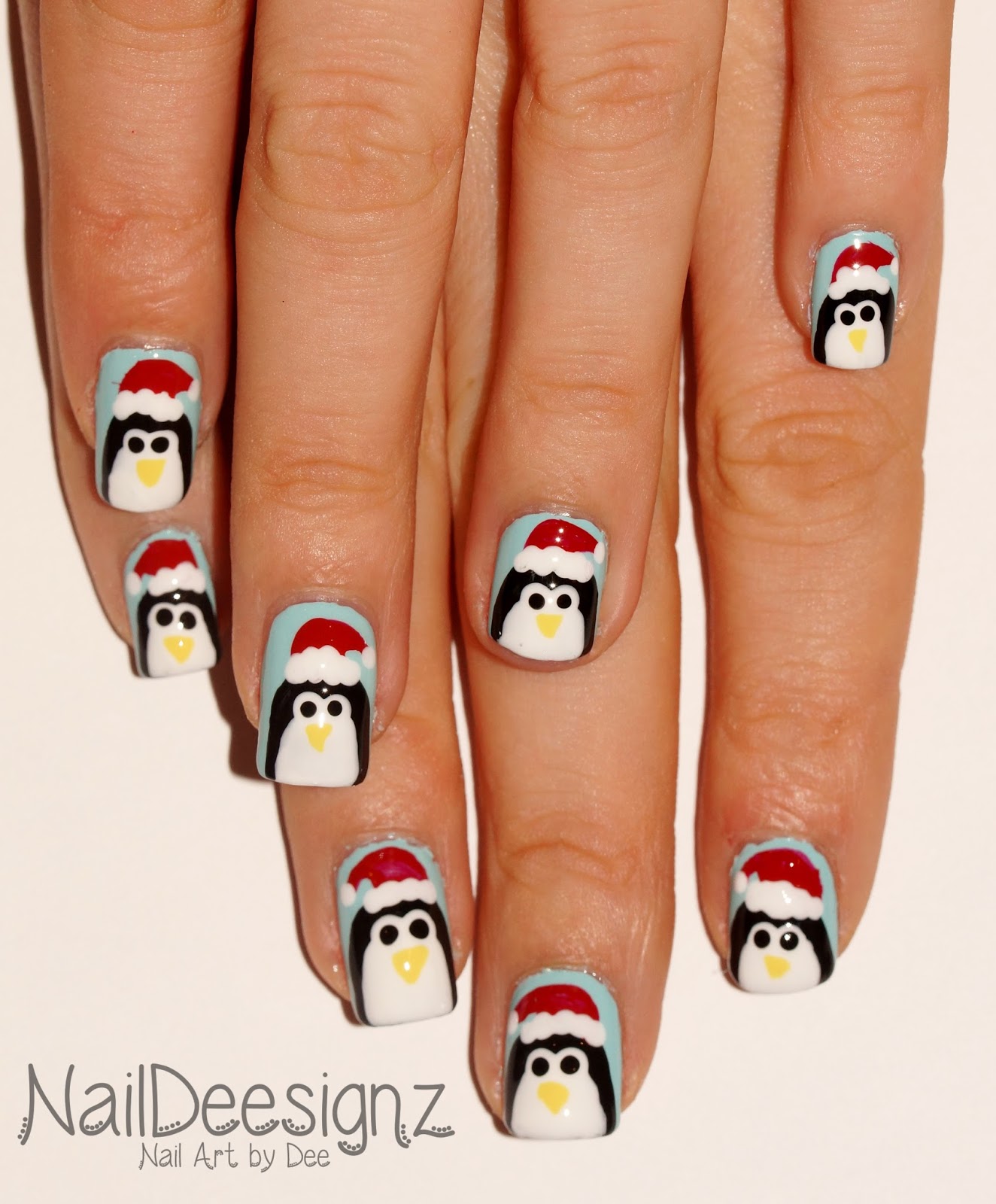 NailDeesignz: Christmas Penguin Nail Art