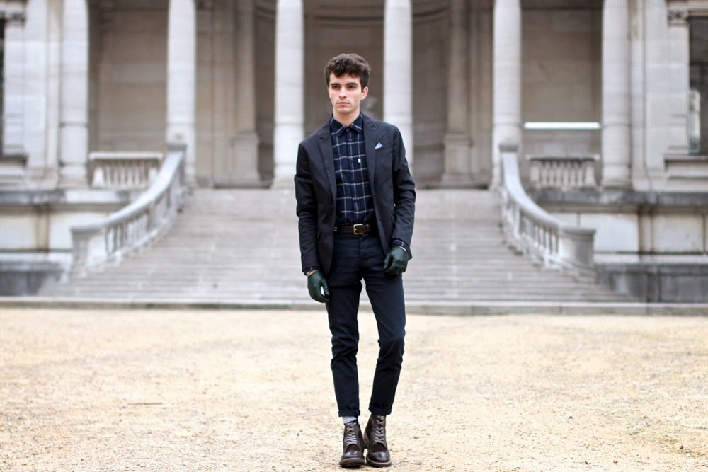 Blog Mode Homme Dandy Jack and Jones Blazer Chemise Aigle Shirt Asos Chino Pants Maison Fabre GLoves Brogue Boots Crampon Montre Daniel Wellington Watch Pochette Square