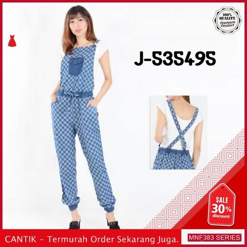 MNF383J49 Jumpsuit Overall Wanita J 535495 Kotak Denim 2019 BMGShop