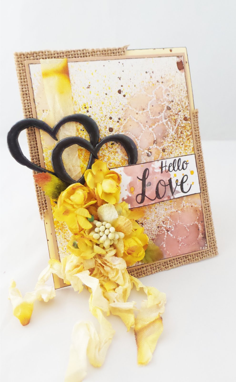 the stampin palace "hello love" card using waffle flower
