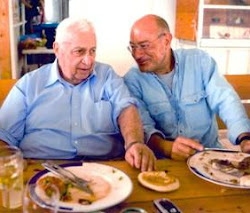 Arnon Milchan at a private lunch at Prime Minister Sharon's Ranch in Southern Israel