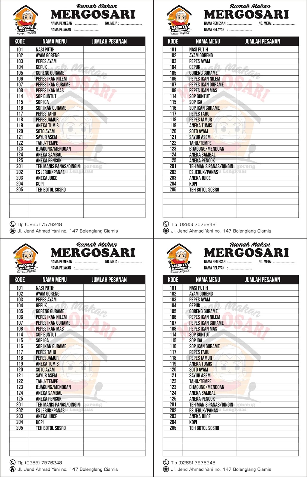 Contoh Desain Nota Berwarna Desainku