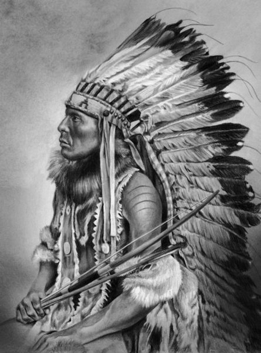 EL ARTE Y ACTIVIDAD CULTURAL: Históricos indios americanos fascinantes dibujos  lapiz, Maria D'Angelo, USA
