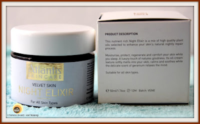 Atlantis Skincare Velvet Skin Night Elixir Review and Product Description