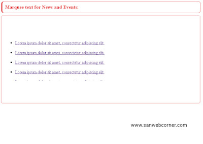  Create marquee text for website News and Events section using css