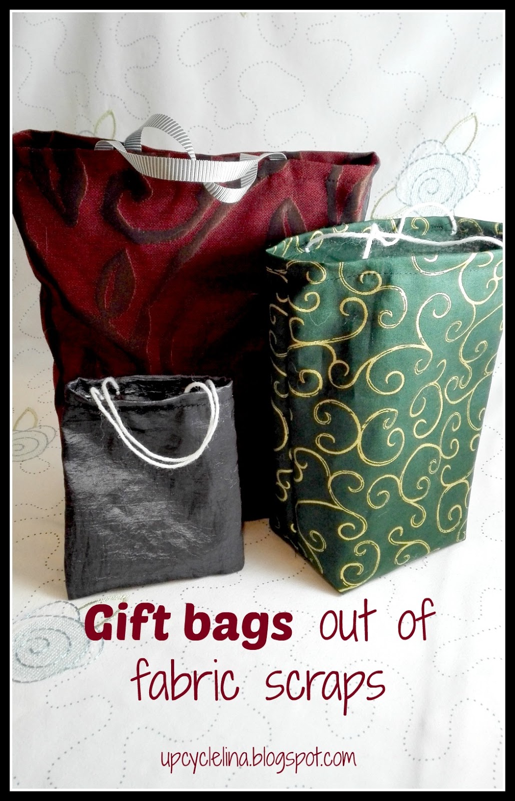 Upcyclelina Gift bags out of fabric scraps