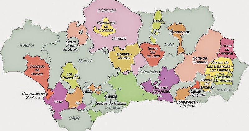 Mapa Andalucía Provincia Político Región Mapa Espana Político Región