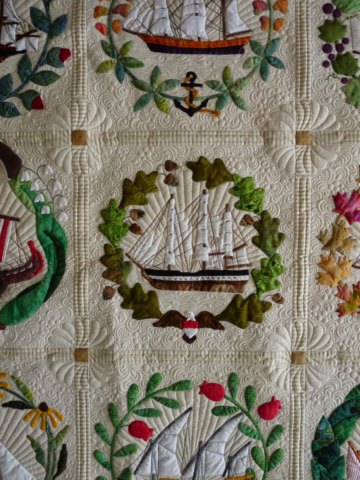 Just 1 Left! Ladies of the Sea #12 Right Side Border & Corner Compass &  Assembly of the Quilt - Honeybee Fabrics