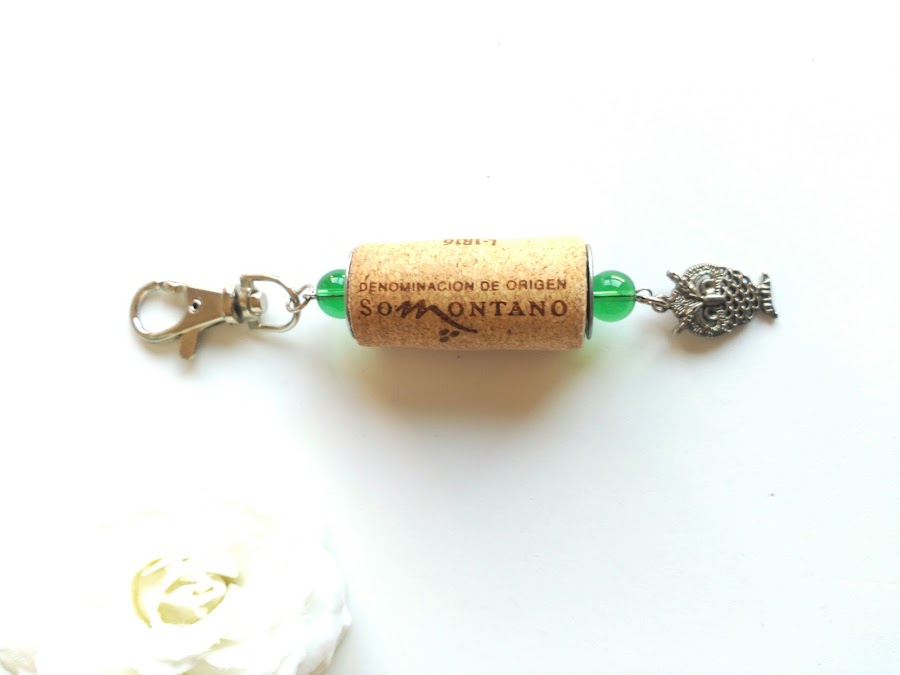 llavero, corcho, wine cork, diy, handmade