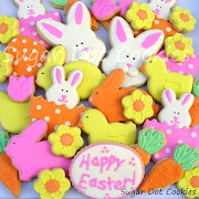 I made Easter sugar cookies decorated with royal icing. easter sugar cookies decorated royal icing bunny rabbit chick egg carrot flower daisy tulip 