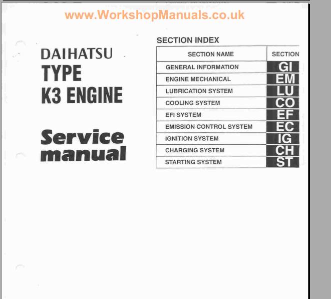 DAIHATSU TERIOS TECHNICAL MANUALS Automotive Library