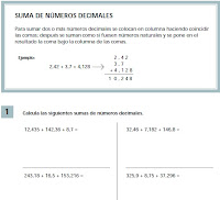 Resultado de imagen de suma de numeros decimales