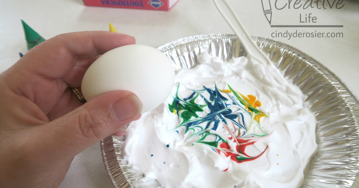 Cindy deRosier My Creative Life Dyeing Easter Eggs with Shaving Cream
