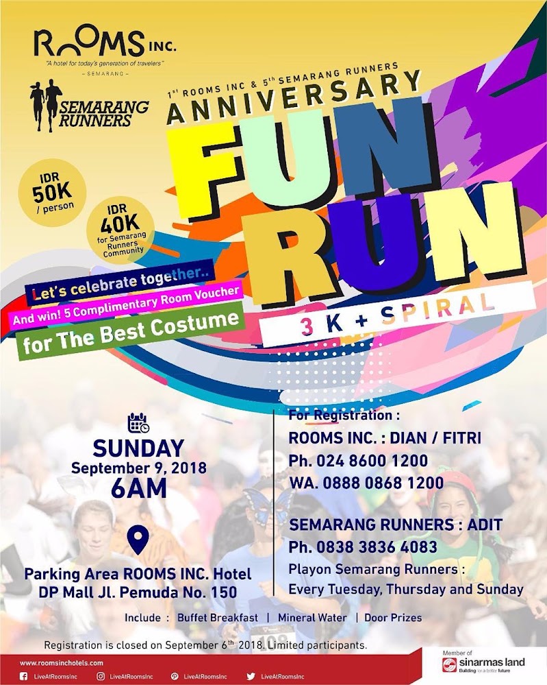 Rooms Inc & Semarang Runners Anniversary - Fun Run • 2018 Rooms Inc & Semarang Runners Anniversary - Fun Run • 2018