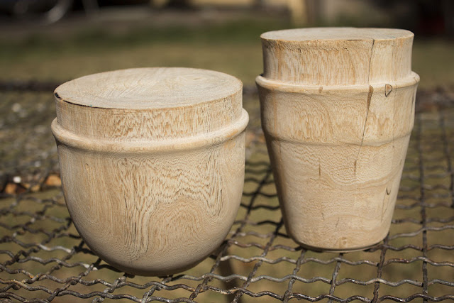 Jacaranda wood turned coffee mugs 