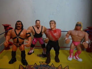 WWF Hasbro CUSTOM (incomplete) Jake The Snake Roberts, Jim Anvil Neidhart, Mountie, Jeff Jarrett action figures