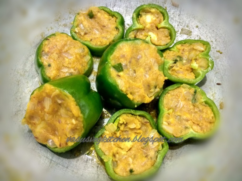 Vasusvegkitchen Stuffed capsicum, Potato & paneer stuffed capsicum