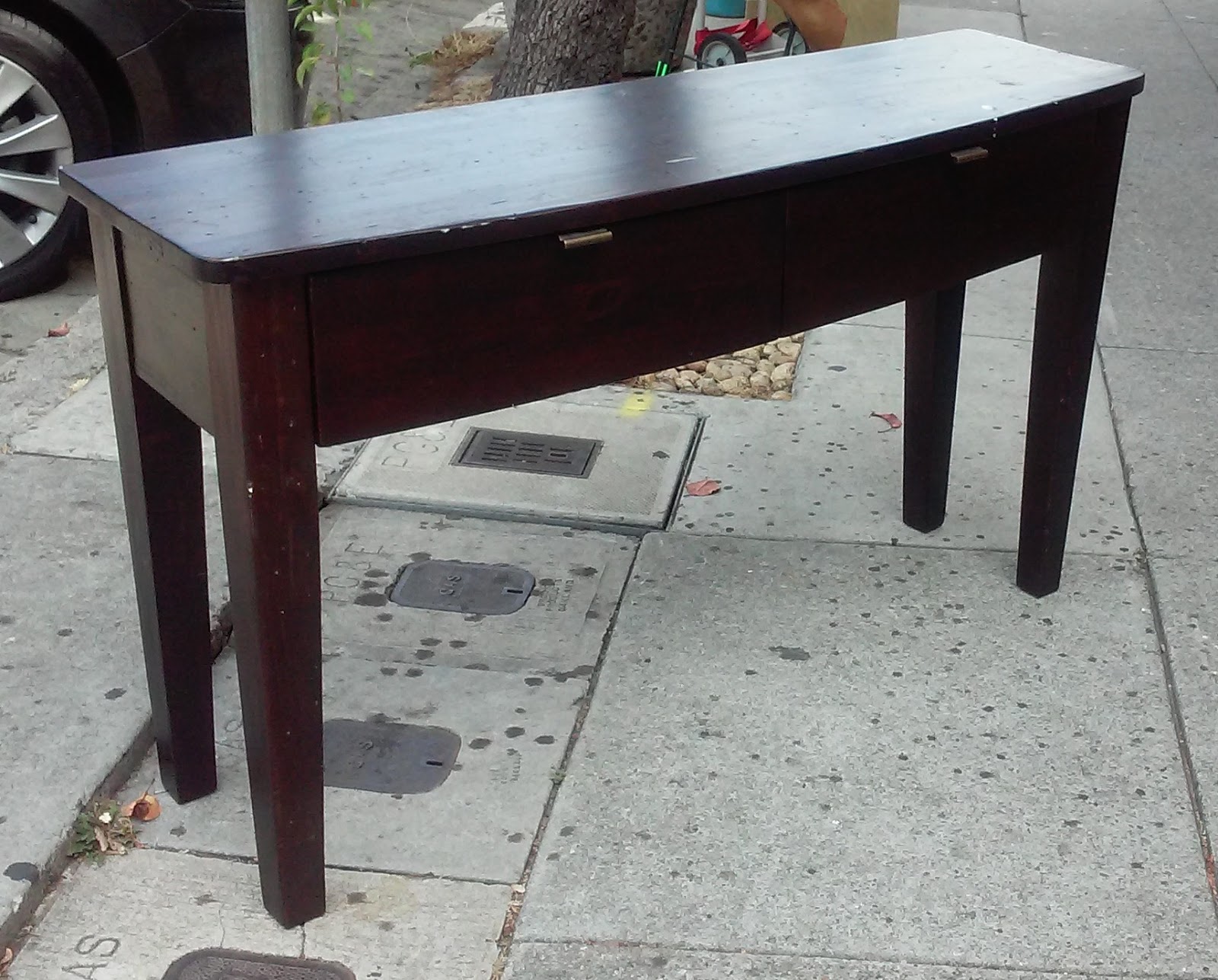 UHURU FURNITURE & COLLECTIBLES SOLD Espresso Modern Asian Sofa Table