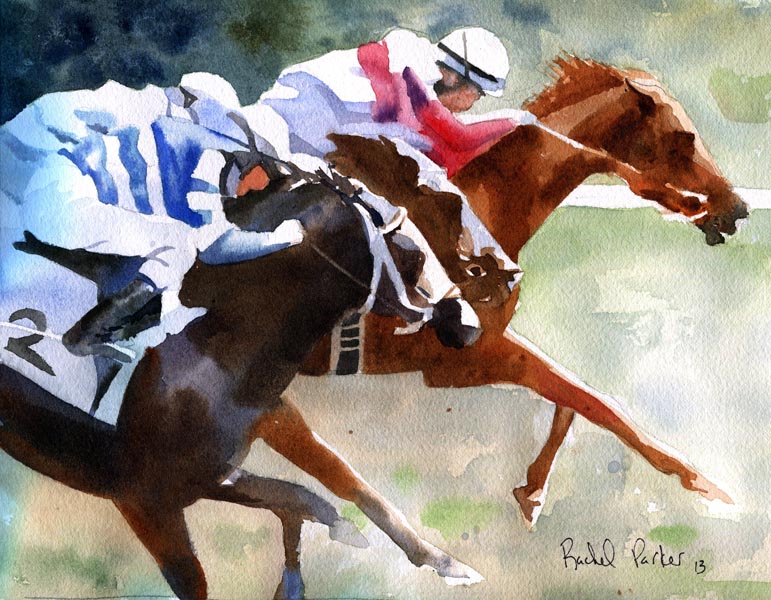 Rachel's Studio Blog New Racehorse Watercolor Painting Racing Art!