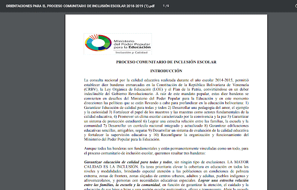 ORIENTACIONES PARA EL PROCESO COMUNITARIO DE INCLUSIÓN ESCOLAR 2018-2019 ORIENTACIONES PARA EL PROCESO COMUNITARIO DE INCLUSIÓN ESCOLAR 2018-2019