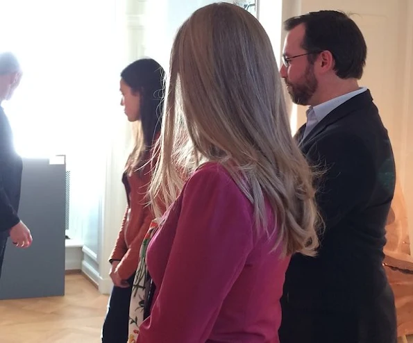 Hereditary Grand Duke Guillaume and Hereditary Grand Duchess Stéphanie of Luxembourg visited "De Mains de Maître" exhibition