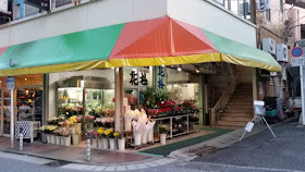 Florist Hanamatsu: the guide maps are outside the shop on the stand at the right.