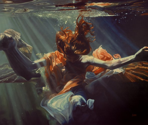 Mark Heine pinturas realistas mulheres na água sirens sereias