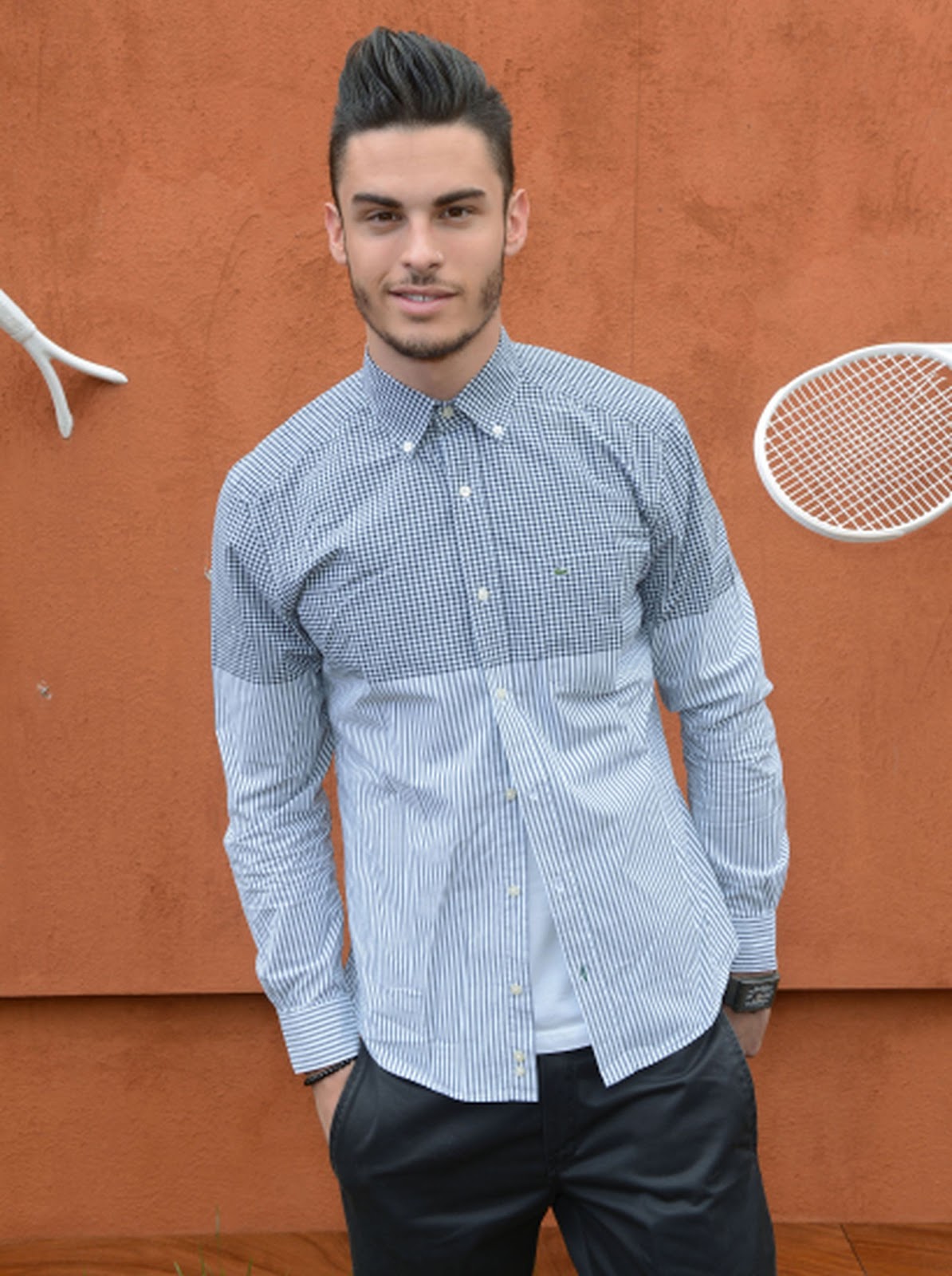 Baptiste Giabiconi at Roland Garros French Open With Nose Ring - The ...