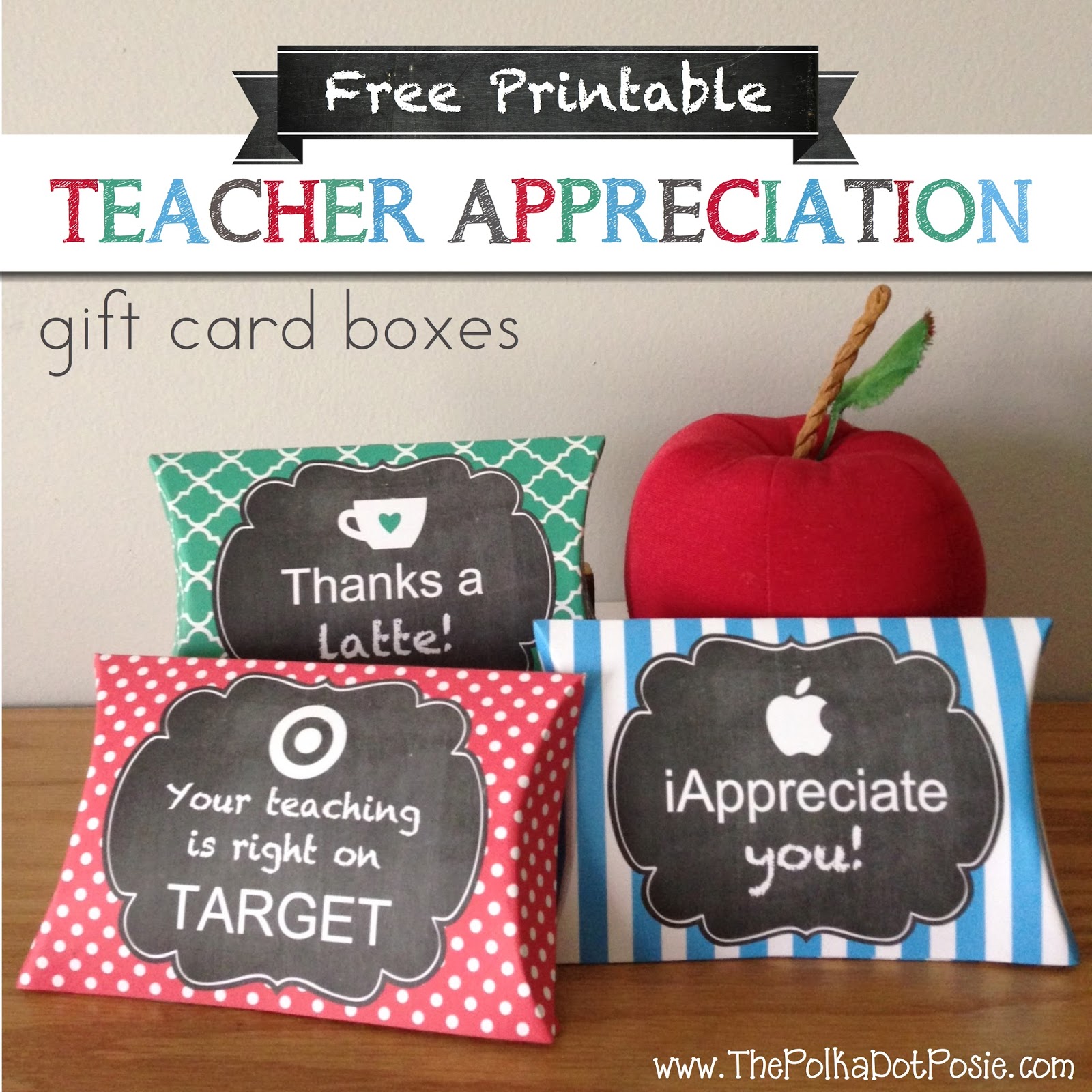 Teacher Appreciation Gift Card Free Printable