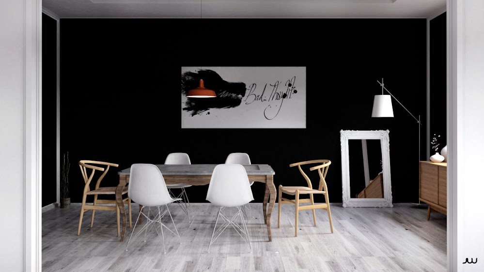 black-wall-dining-room