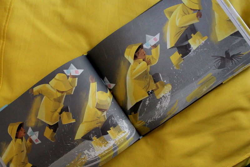 Books and Umbrellas Float by Daniel Miyares