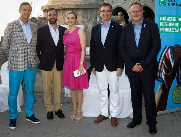 Hereditary Grand Duke Guillaume and Hereditary Grand Duchess Stéphanie attended a reception at the Piazza della Liberta in San Marino
